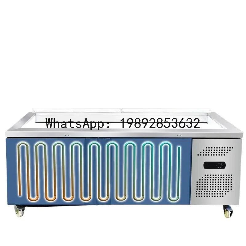 Seafood ice display case refrigerated freezing chilled display counter with mist, ordertoorder icebox, dualtemperature
Seafood ice display case refrigerated freezing chilled display counter with mist, ordertoorder icebox, dualtemperature