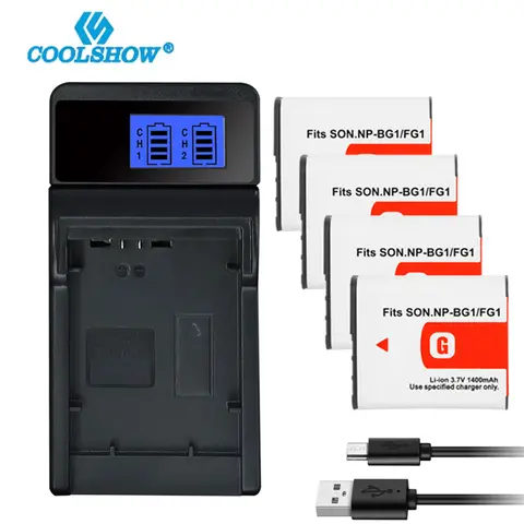 NP-BG1 NP-FG1 Battery for Sony Cyber-Shot DSC-W100 DSC-WX1 H3 H7 H9 H10 H20 H50 H55 DSC-T100 T20 NPBG1 FG1 1400mah Batterie