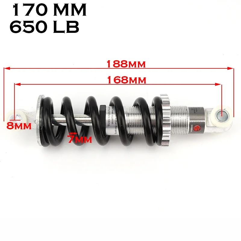 170mm 650 LBS Rear Shock Absorber for Mountain Bike Folding Electric Scooter Bicycle Accessories
170mm 650 LBS Rear Shock Absorber for Mountain Bike Folding Electric Scooter Bicycle Accessories