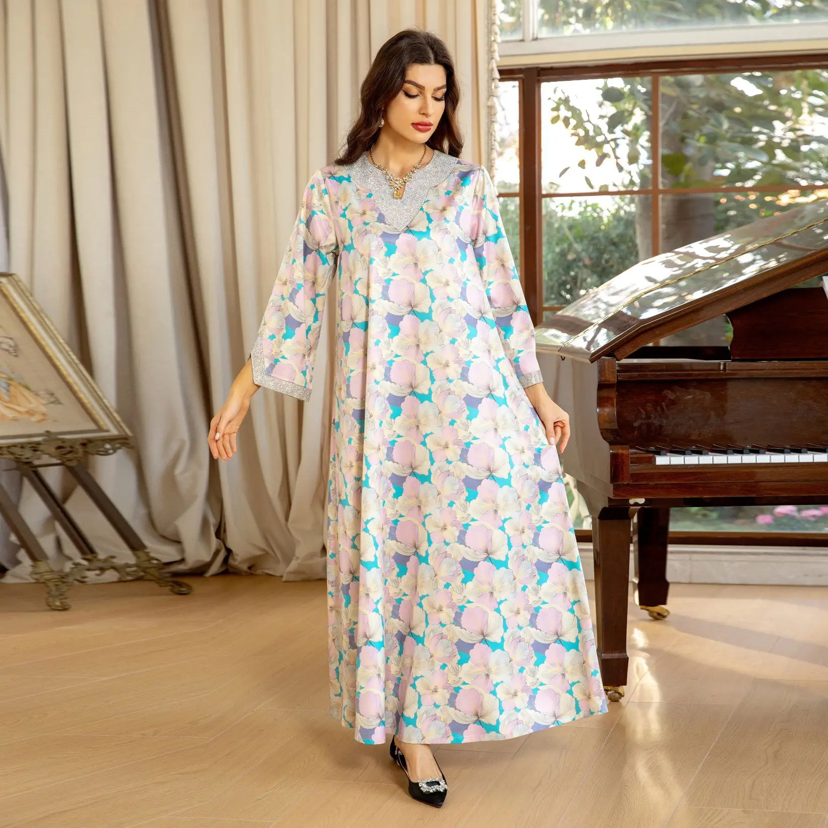 New Muslim Women Print Diamonds Kaftan Abaya Dubai Evening Party Maxi Dress Femme Djellaba Islamic Jalabiya Marocain Turkey Robe
New Muslim Women Print Diamonds Kaftan Abaya Dubai Evening Party Maxi Dress Femme Djellaba Islamic Jalabiya Marocain Turkey Robe