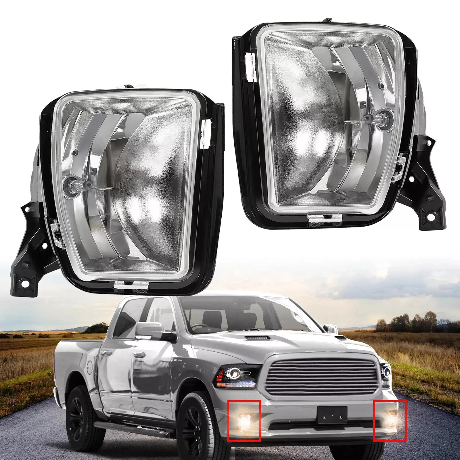 For Dodge Ram 1500 2013-2018 Ram 1500 Classic 19-22 Fog Lights Lamps w/Bulbs
For Dodge Ram 1500 2013-2018 Ram 1500 Classic 19-22 Fog Lights Lamps w/Bulbs