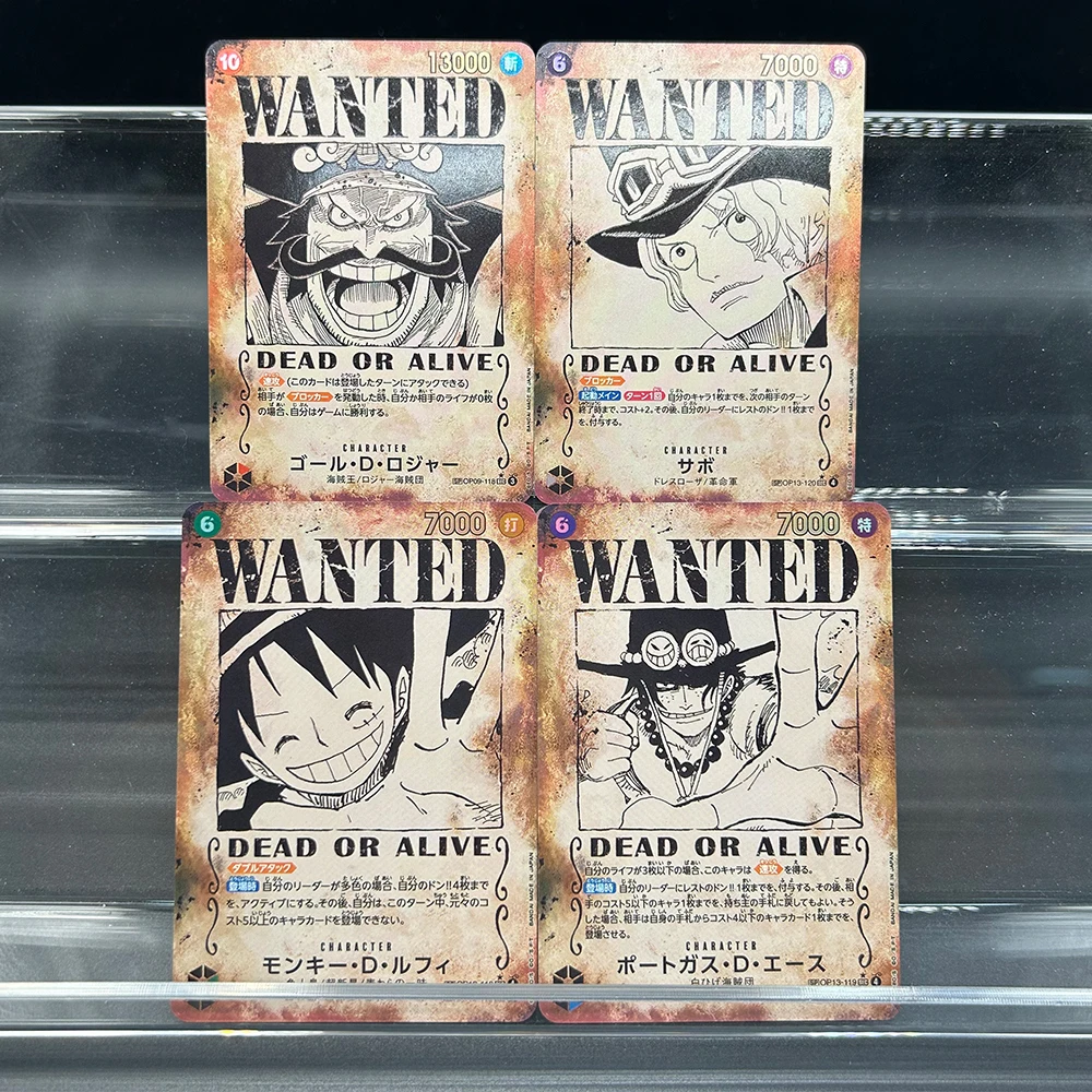 4Pcs/set Anime OPCG Wanted Collection Card DEAD OR ALIVE OP09-118 OP13-118 119 120 SEC SP Card Refractive Color Flash Gifts Toy
4Pcs/set Anime OPCG Wanted Collection Card DEAD OR ALIVE OP09-118 OP13-118 119 120 SEC SP Card Refractive Color Flash Gifts Toy
