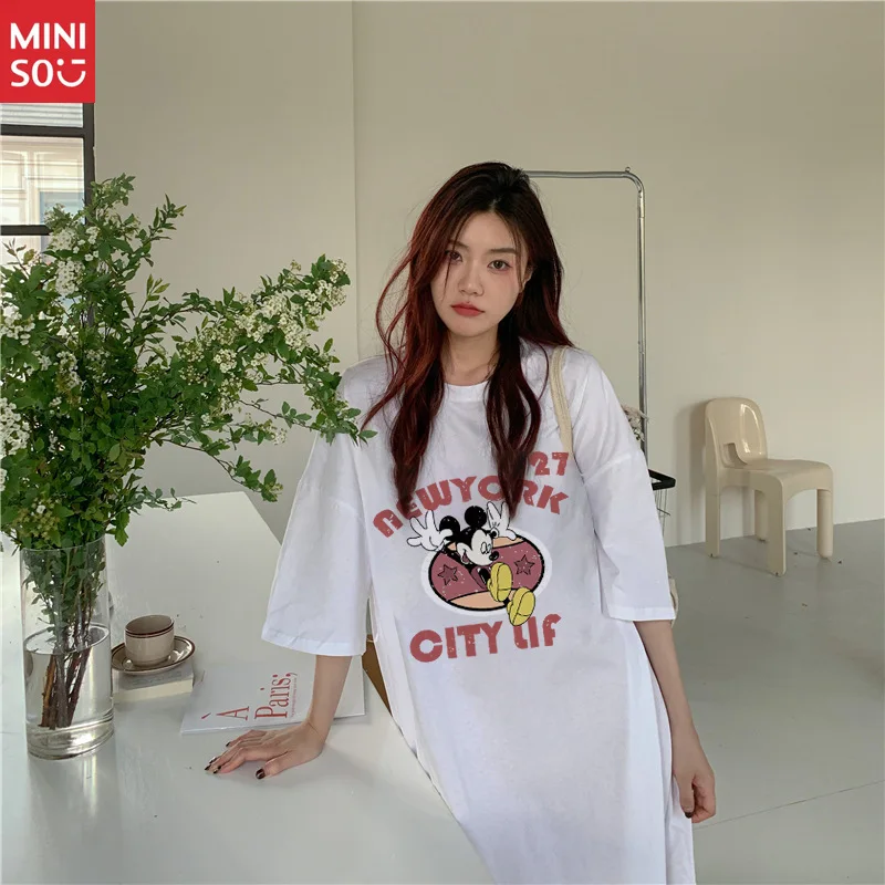 Disney Cotton T-Shirt Dress, Loose Fit Midi Skirt for Women
Disney Cotton T-Shirt Dress, Loose Fit Midi Skirt for Women