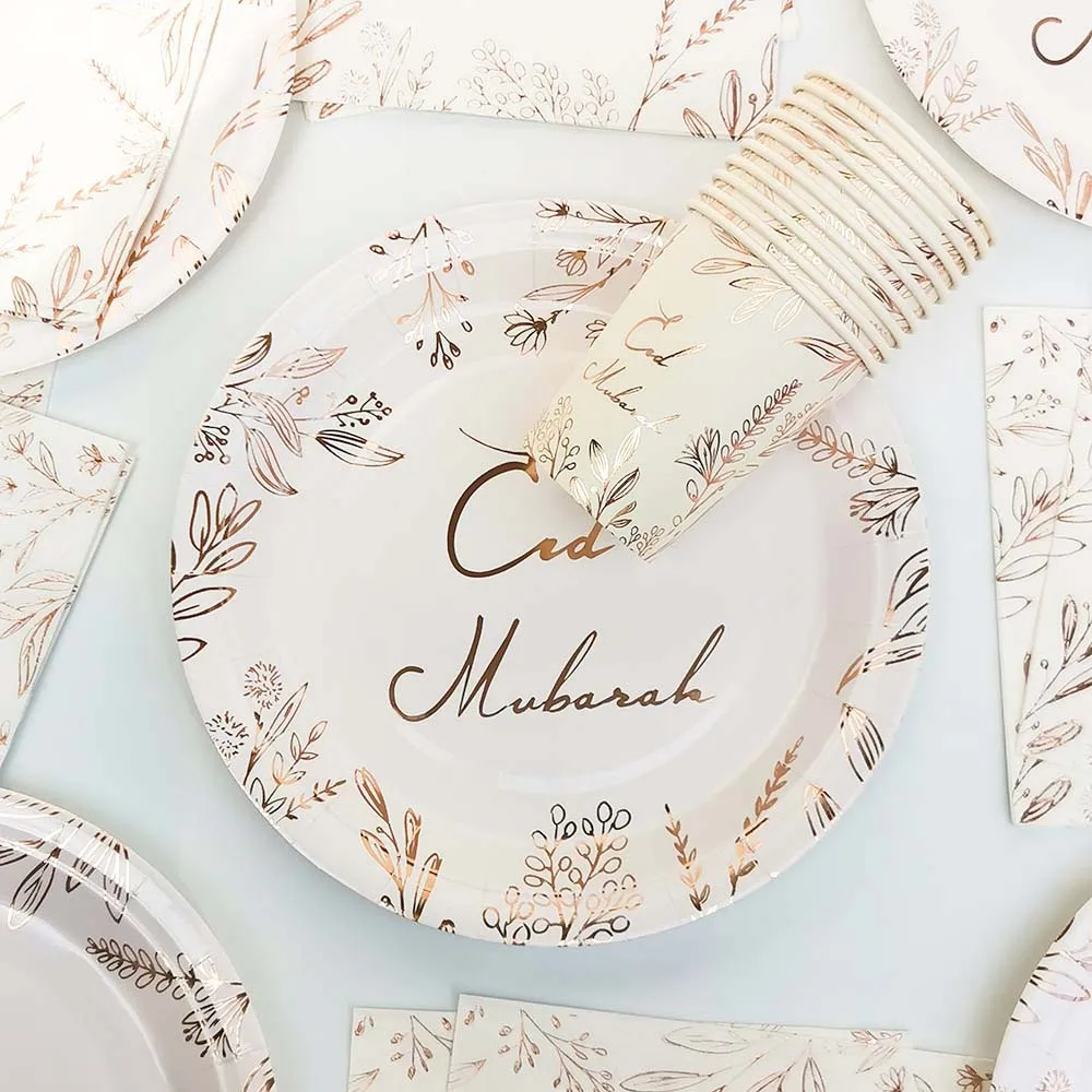 Rose Gold Eid Mubarak Decoration Disposable Tableware Paper Cup Plates Muslim Islamic Ramadan Decoration 2023 Eid Party Supplies
Rose Gold Eid Mubarak Decoration Disposable Tableware Paper Cup Plates Muslim Islamic Ramadan Decoration 2023 Eid Party Supplies