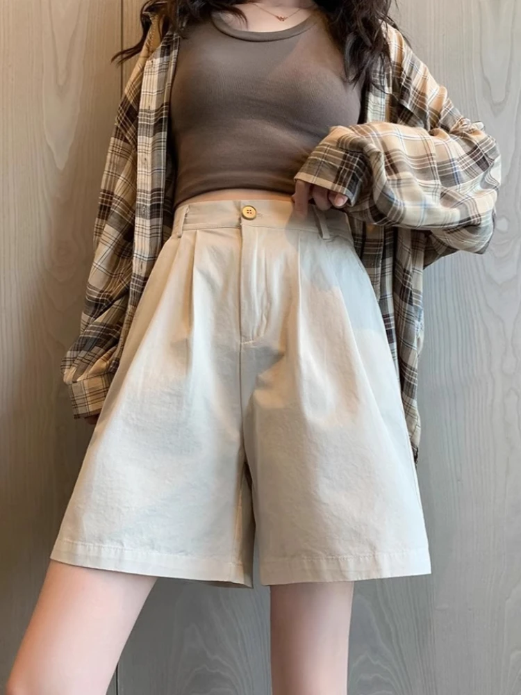 Summer Cotton Women Shorts Loose Elasticity High Waist Wide Leg Shorts for Women Korean Style A-shaped Leisure Shorts Women
Summer Cotton Women Shorts Loose Elasticity High Waist Wide Leg Shorts for Women Korean Style A-shaped Leisure Shorts Women