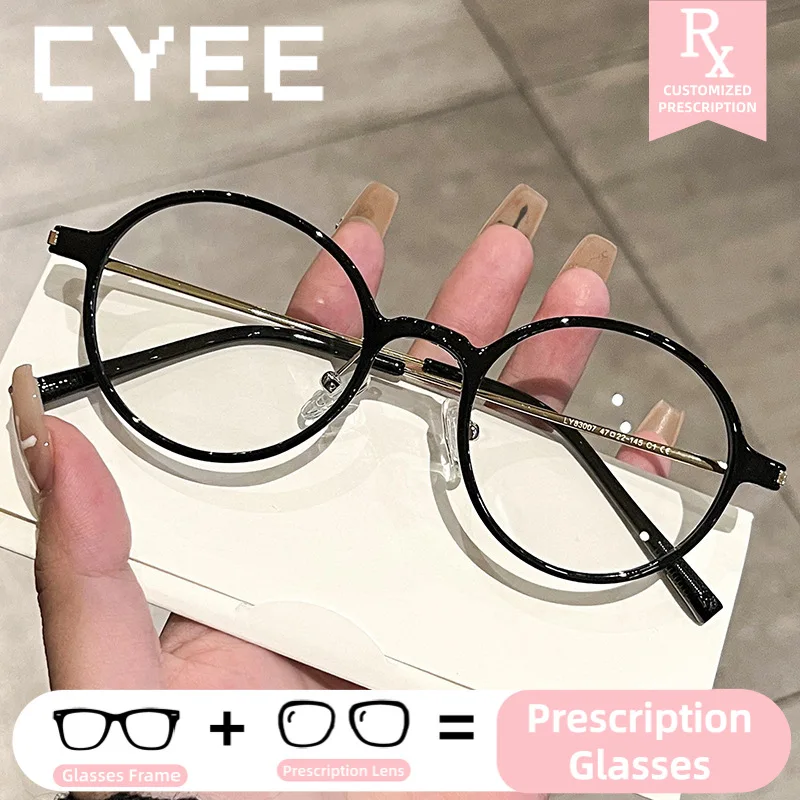 CYEERound Alloy Retro Lightweight Anti Blue Ray Eyeglasses Photochromic Myopia Glasses Women Custom Prescription Optical Eyewear
CYEERound Alloy Retro Lightweight Anti Blue Ray Eyeglasses Photochromic Myopia Glasses Women Custom Prescription Optical Eyewear