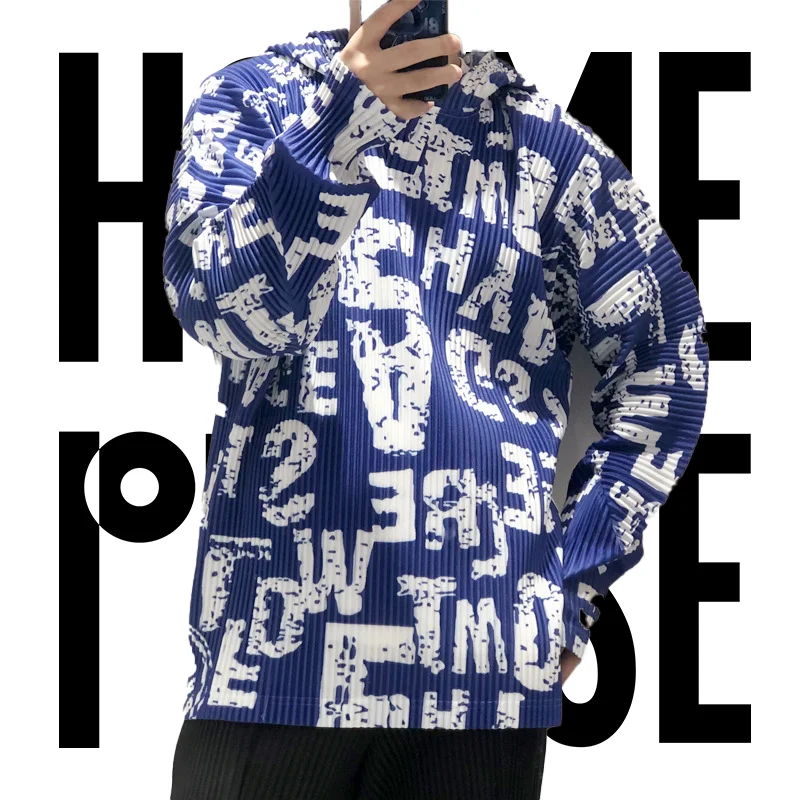 Pleats 2024 New Original Sweater Hooded Jacket Spring Men's Letters Printed Casual Pleated Men's Tide Personality Men Clothing
Pleats 2024 New Original Sweater Hooded Jacket Spring Men's Letters Printed Casual Pleated Men's Tide Personality Men Clothing