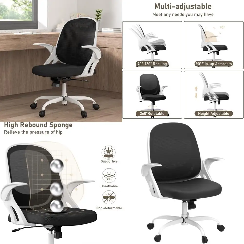 Ergonomic Swivel Computer Chair for Home Office, Breathable Mesh Task Chair with Lumbar Support and Comfortable Design
Ergonomic Swivel Computer Chair for Home Office, Breathable Mesh Task Chair with Lumbar Support and Comfortable Design