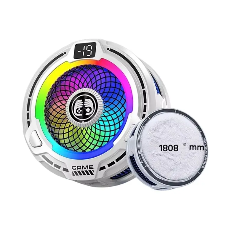 ABKI-FS18 AI Mobile Cooler 30W Gaming Cooler Magnetic Back Clip Ice Cooling Radiator Digital Display RGB Light White
ABKI-FS18 AI Mobile Cooler 30W Gaming Cooler Magnetic Back Clip Ice Cooling Radiator Digital Display RGB Light White