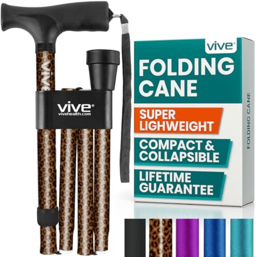 Vive Folding Cane - Foldable Walking Cane for Men, Women - Fold-up, Collapsible, Lightweight, Adjustable, Portable Hand Walking
Vive Folding Cane - Foldable Walking Cane for Men, Women - Fold-up, Collapsible, Lightweight, Adjustable, Portable Hand Walking