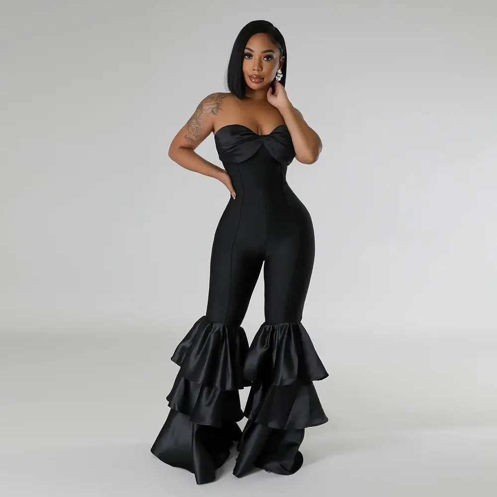 Women's Strapl Pleated Lace Jumpsuit Floral Trim Long Pants Midi Length Polyester Fabric mid Waist Design Summer 2024
Women's Strapl Pleated Lace Jumpsuit Floral Trim Long Pants Midi Length Polyester Fabric mid Waist Design Summer 2024
