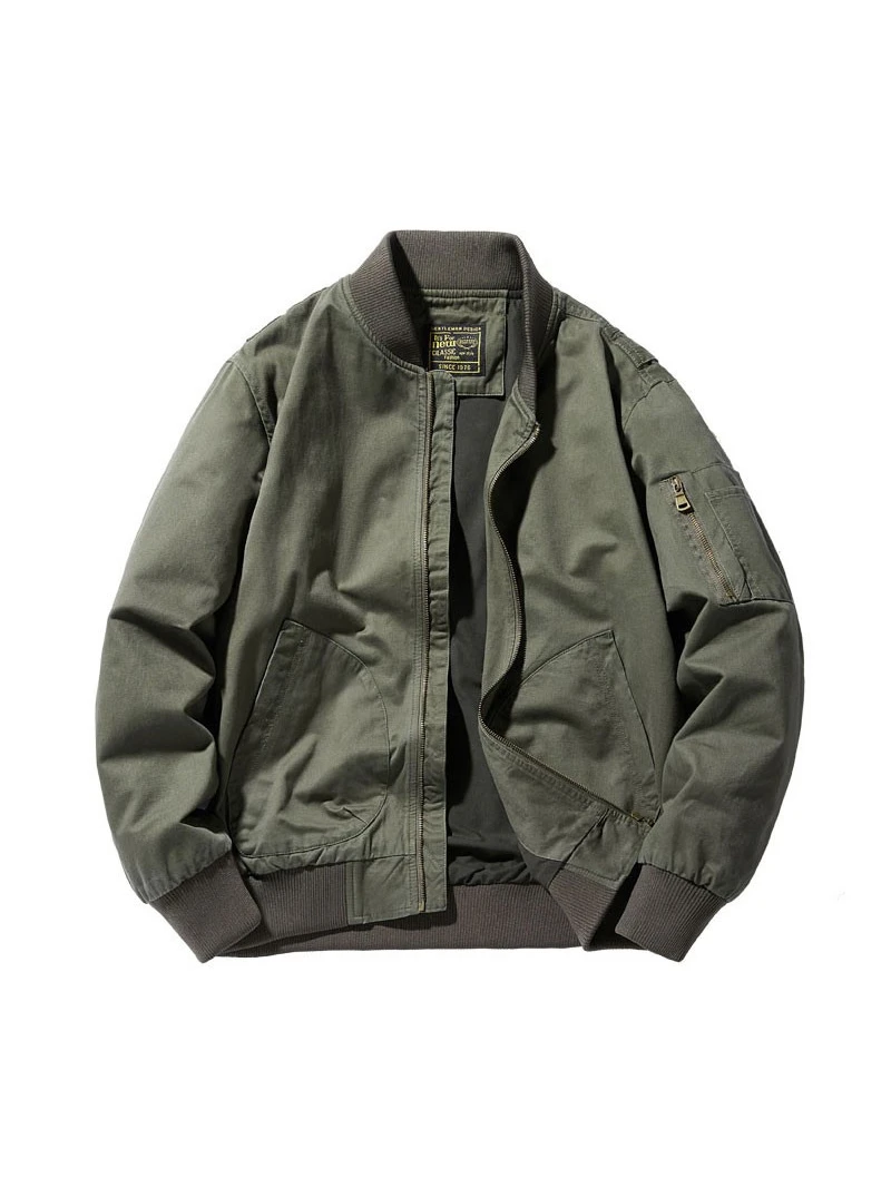 Spring Autumn Men's Casual Jaet Flight Retro Baseball Collar Workwear Large Size Pure Color Cotton Stand Fit Zipper Closure
Spring Autumn Men's Casual Jaet Flight Retro Baseball Collar Workwear Large Size Pure Color Cotton Stand Fit Zipper Closure