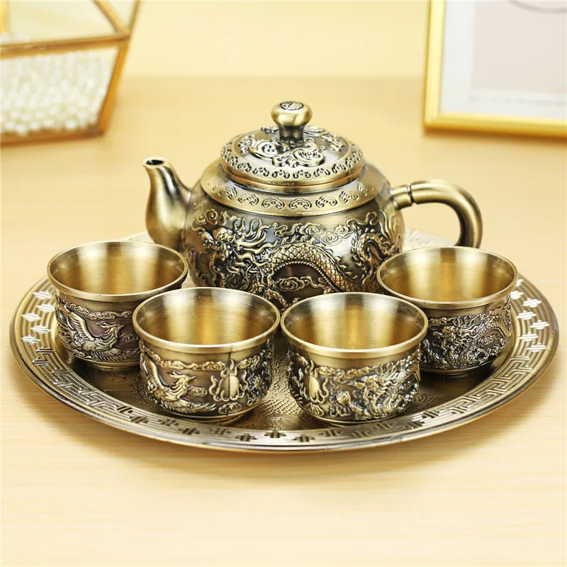 Wine set small household dragon and phoenix vintage wine set bronze Baijiu pot Baijiu cup gift box
Wine set small household dragon and phoenix vintage wine set bronze Baijiu pot Baijiu cup gift box