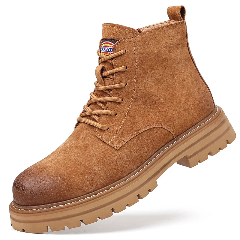 Genuine leather men hiking shoes combat boots breathable lace-up boots round toe
Genuine leather men hiking shoes combat boots breathable lace-up boots round toe