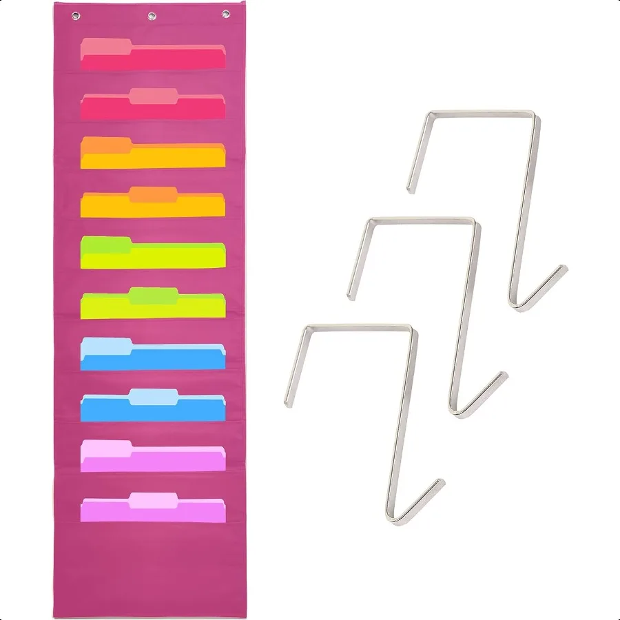 Heavy Duty Storage Pocket Chart for Classroom 10 Pocket Storage Organizer with 3 OverDoor Hangers Hanging Wall Organizer for Fi
Heavy Duty Storage Pocket Chart for Classroom 10 Pocket Storage Organizer with 3 OverDoor Hangers Hanging Wall Organizer for Fi