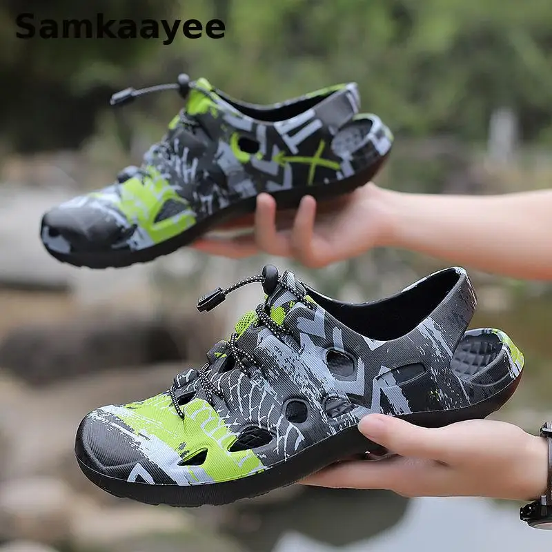 39-45 Men Sandals Summer Beach Shoes Mules Clogs Hollow Out Flip Flops Male Slip-on Soft Sole Non-slip Print Breathable Footwear
39-45 Men Sandals Summer Beach Shoes Mules Clogs Hollow Out Flip Flops Male Slip-on Soft Sole Non-slip Print Breathable Footwear