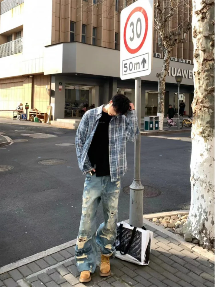 Plaid Long Sve Men's irt Casual Loose Summer Faion Sun Protection Outerwear Breathable Youth Trend Button down Coat
Plaid Long Sve Men's irt Casual Loose Summer Faion Sun Protection Outerwear Breathable Youth Trend Button down Coat