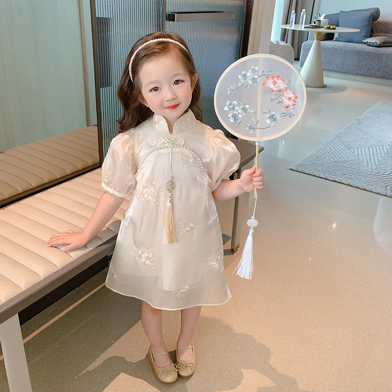 Girls Chinese Embroider Cheongsam Dress New Children Cute Little Kids Summer Dress Qipao Princess Dresses Birthday Gift
Girls Chinese Embroider Cheongsam Dress New Children Cute Little Kids Summer Dress Qipao Princess Dresses Birthday Gift