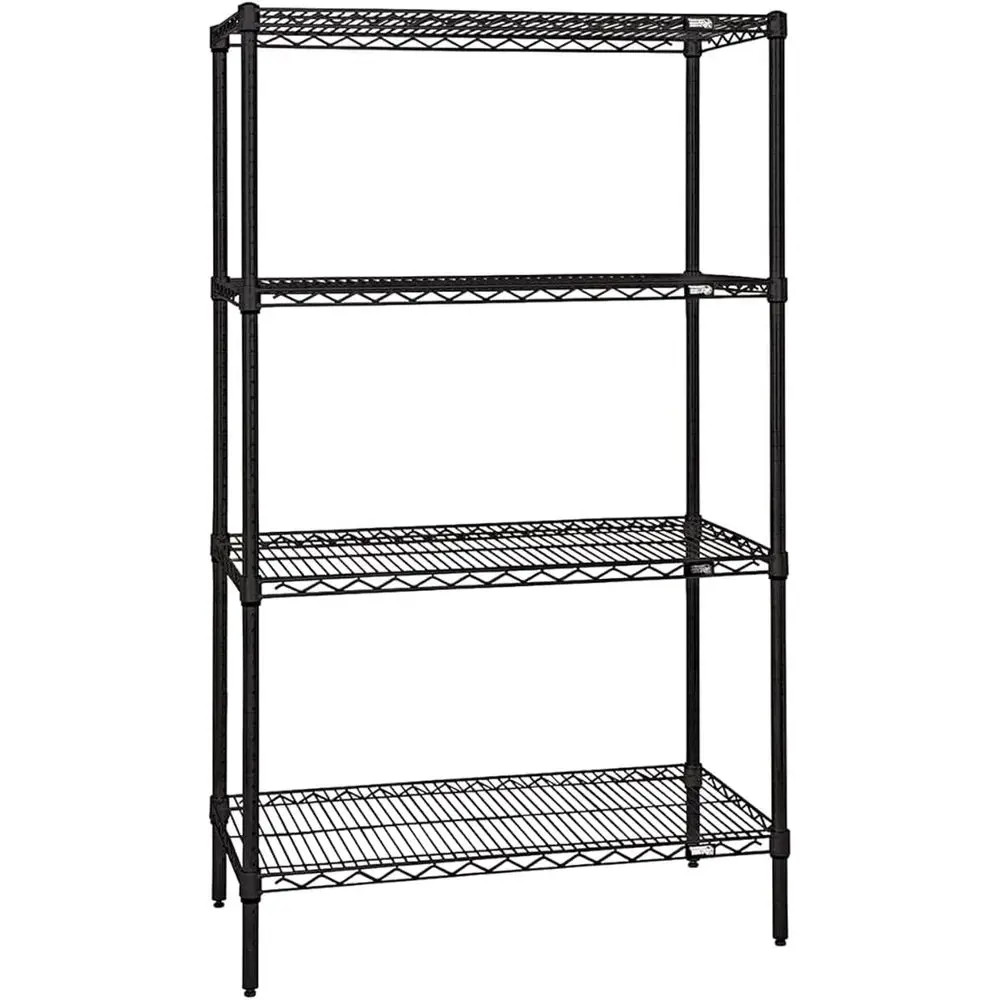 Комплект стеллажей из черной эпоксидной стали с 4 полками, размеры: 54 дюйма (высота) x 48 дюймов (ширина) x 18 дюймов (глубина)
Комплект стеллажей из черной эпоксидной стали с 4 полками, размеры: 54 дюйма (высота) x 48 дюймов (ширина) x 18 дюймов (глубина)