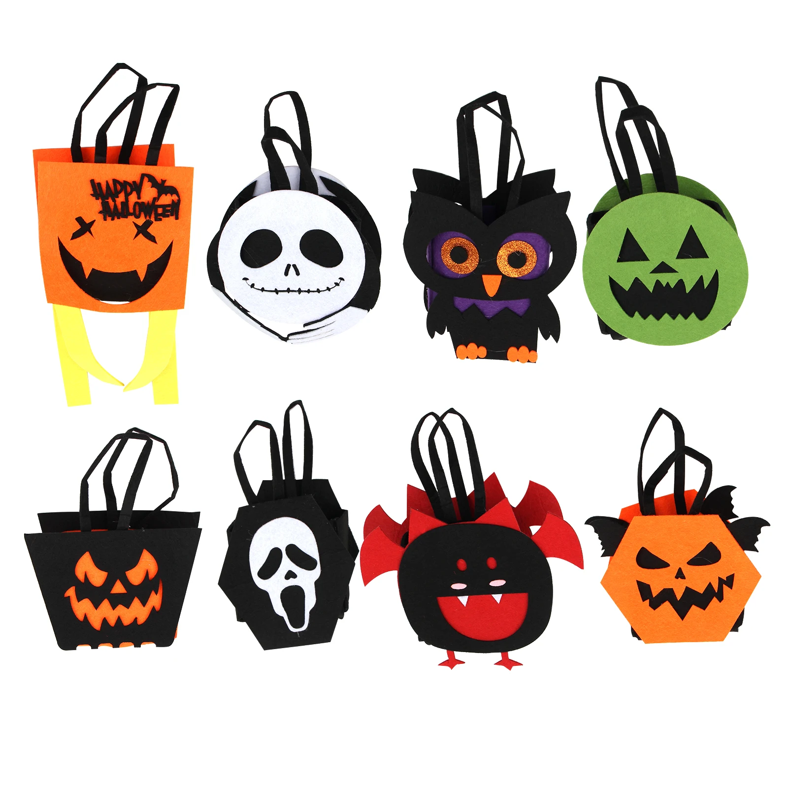 8PCS Hallowmas Non-Woven Candy Leaf Bag Pumpkin Ghost Bat Gift Packaging Bag Happy Handle Halloween Decoration Party Supplies
8PCS Hallowmas Non-Woven Candy Leaf Bag Pumpkin Ghost Bat Gift Packaging Bag Happy Handle Halloween Decoration Party Supplies
