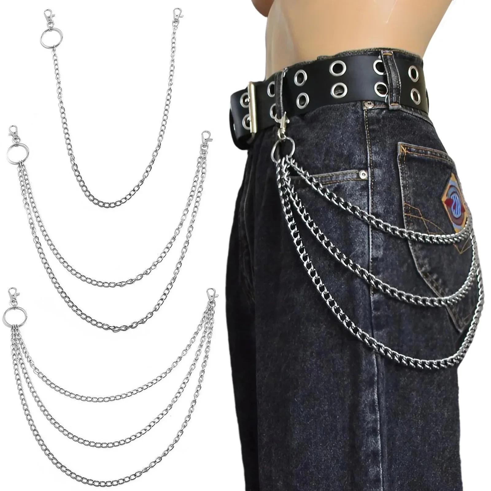 KISMIS 1PC Punk Street keychain trousers pants chain Multi Layer Men chain Wallet Belt Chains Hipster Keyring Hip Hop Jewelry
KISMIS 1PC Punk Street keychain trousers pants chain Multi Layer Men chain Wallet Belt Chains Hipster Keyring Hip Hop Jewelry