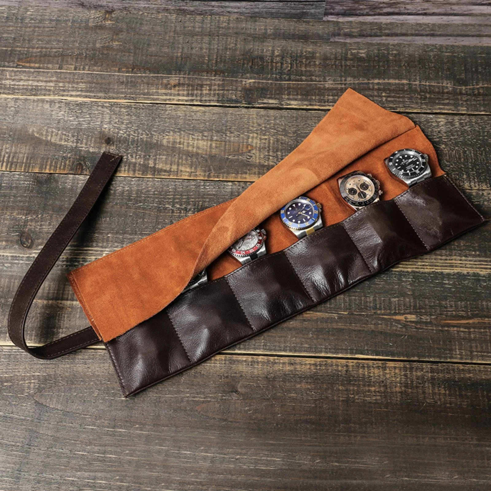 Roll-up Watch Pouch Stitched Seams Watch Roll Accessory Storage Encircling Strap Glossy Finish
Roll-up Watch Pouch Stitched Seams Watch Roll Accessory Storage Encircling Strap Glossy Finish