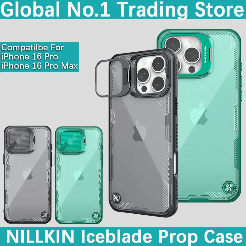 NILLKIN For iPhone 16 Pro Max 16 Pro Iceblade Prop Case TPU+PC lens Cover bracket anti drop airbag phone case protective cover
NILLKIN For iPhone 16 Pro Max 16 Pro Iceblade Prop Case TPU+PC lens Cover bracket anti drop airbag phone case protective cover
