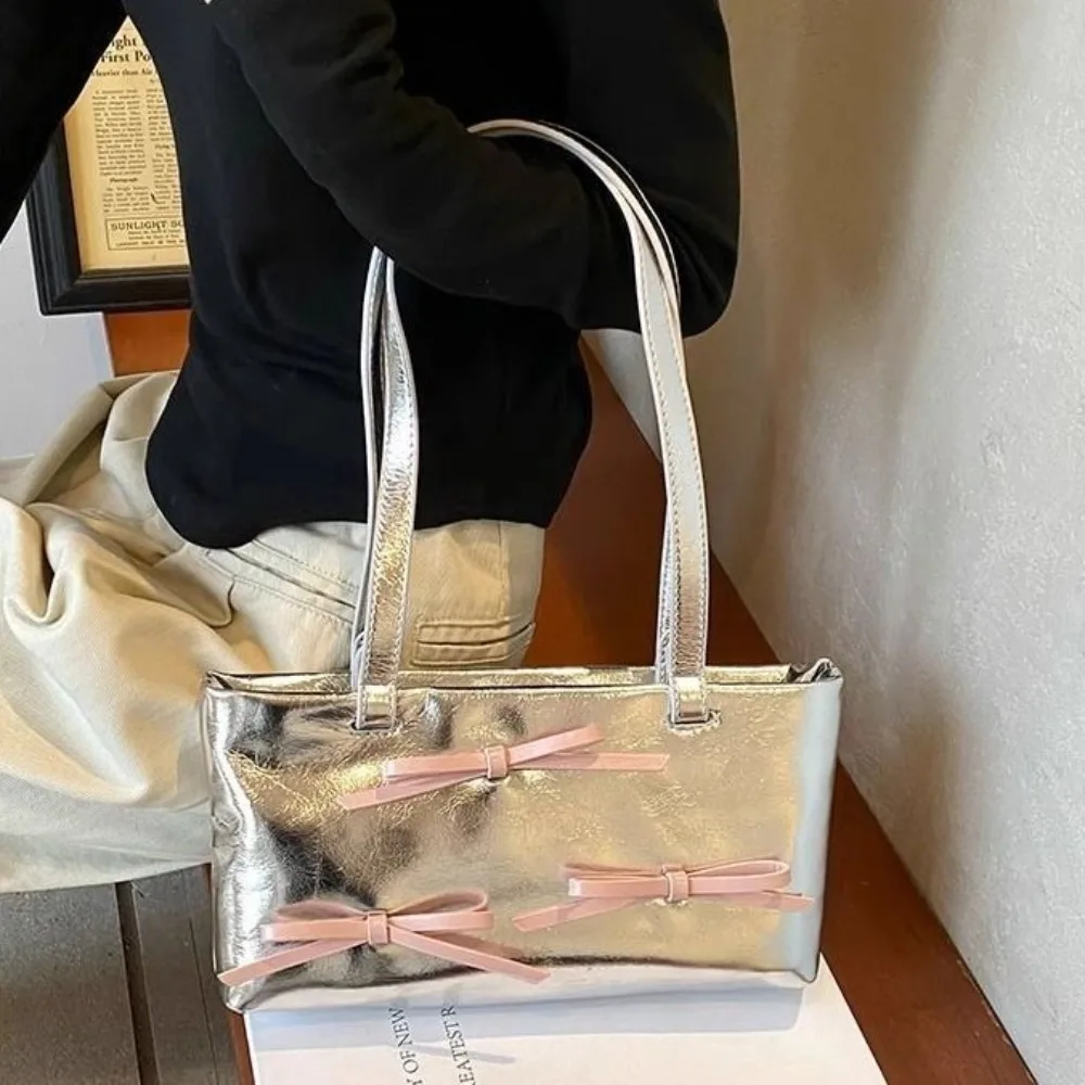 PU Leather Bowknot Underarm Bag Korean Style Sweet Ballet Style Handbag Solid Color Tote Single Shoulder Bag Woman Girls
PU Leather Bowknot Underarm Bag Korean Style Sweet Ballet Style Handbag Solid Color Tote Single Shoulder Bag Woman Girls