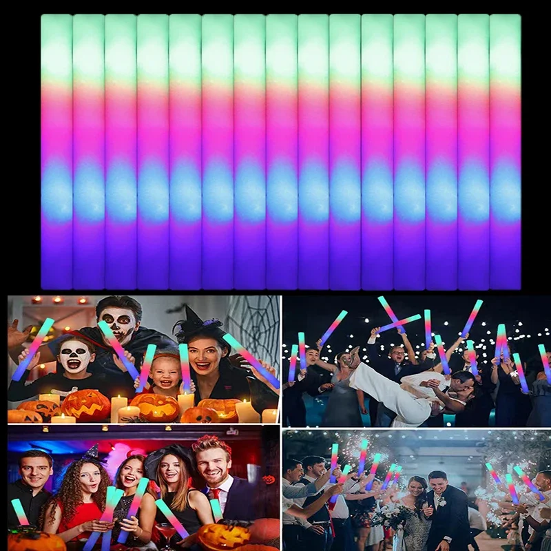 20/30Pcs LED Glow Sticks Bulk Colorful RGB Glow Foam Stick Cheer Tube Dark Light for Xmas Birthday Wedding Party Supplies
20/30Pcs LED Glow Sticks Bulk Colorful RGB Glow Foam Stick Cheer Tube Dark Light for Xmas Birthday Wedding Party Supplies