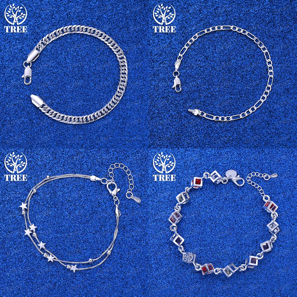 New Style 925 Sterling Silver Star Square Zircon Cuban Chain Side Chain Bracelets Lady Birthday Party Simple Jewelry Accessories
New Style 925 Sterling Silver Star Square Zircon Cuban Chain Side Chain Bracelets Lady Birthday Party Simple Jewelry Accessories