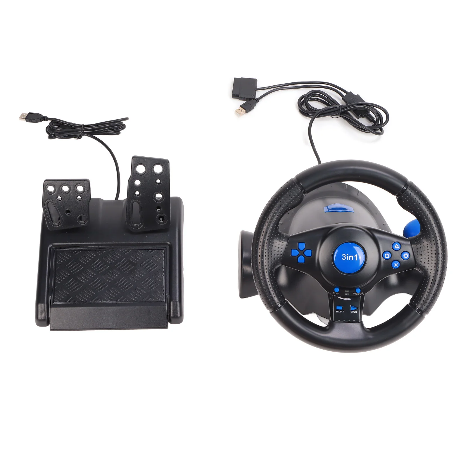 Gaming Steering Wheel 180 Degree Rotation Multifunctional 3 in 1 Game Racing Wheel with Pedals for PC
Gaming Steering Wheel 180 Degree Rotation Multifunctional 3 in 1 Game Racing Wheel with Pedals for PC
