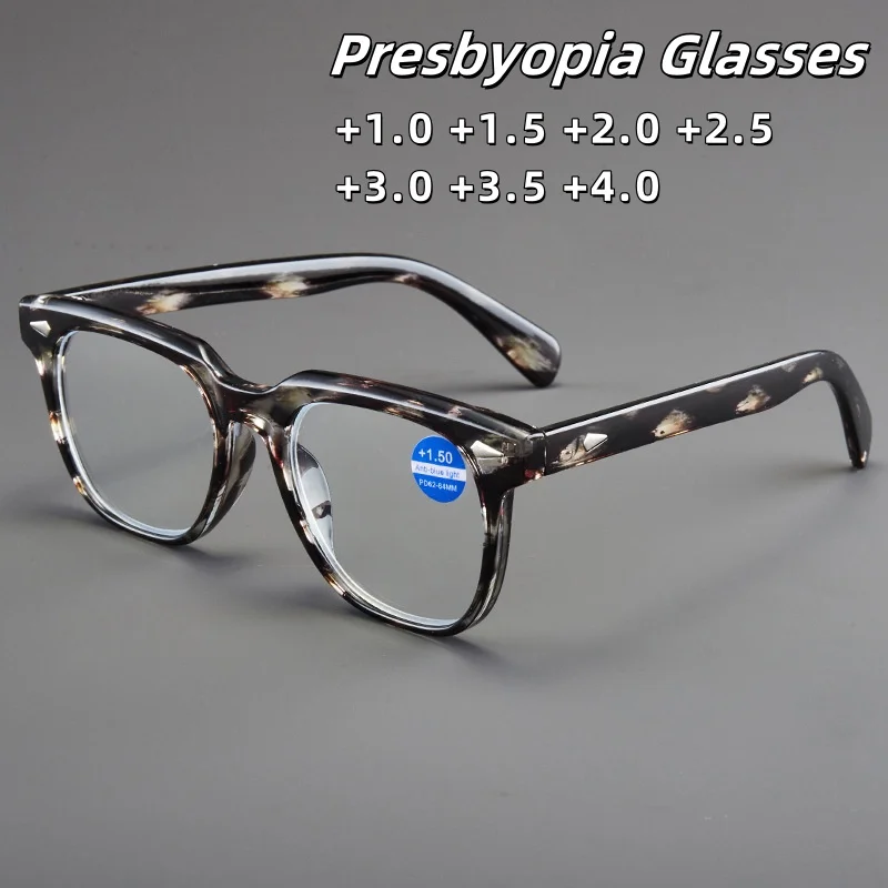 Fashionable Men's and Women's Square Large Frame Presbyopia Glasses New High-definition Anti Blue Light Glasses Diopter To +4.0
Fashionable Men's and Women's Square Large Frame Presbyopia Glasses New High-definition Anti Blue Light Glasses Diopter To +4.0