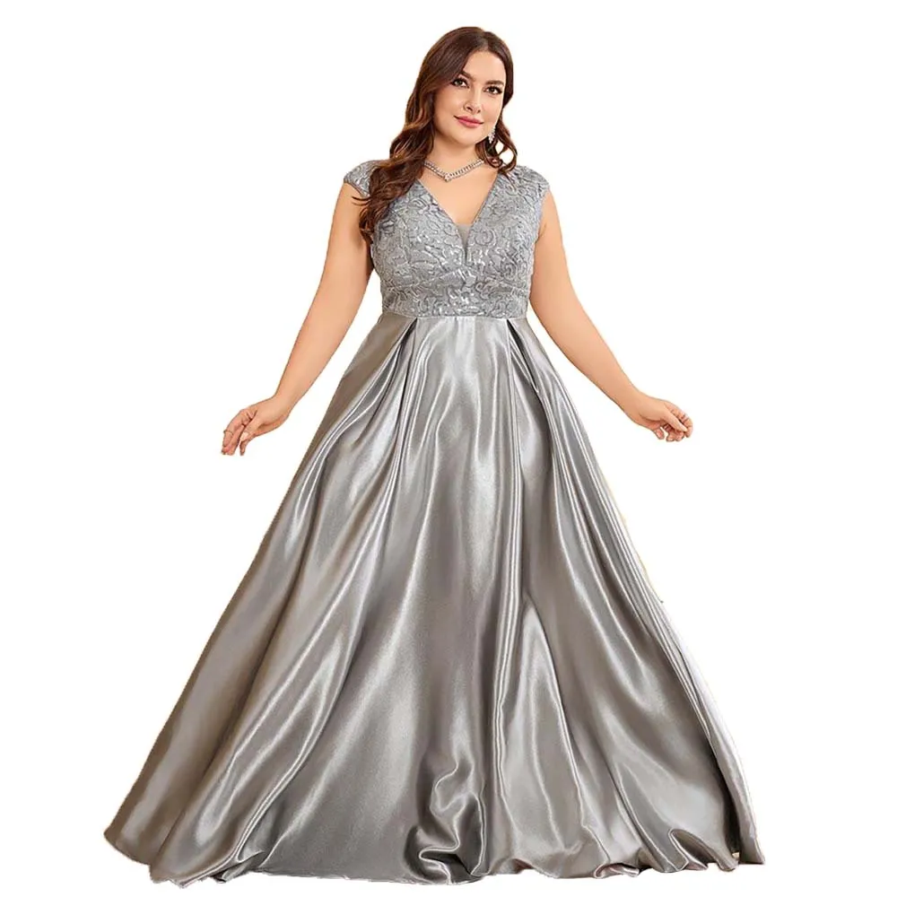 Customized Mother of the Bride Dress Plus Size V-neck Sleeveless A-line Prom Dress Lace Satin Evening Wedding Party Gown
Customized Mother of the Bride Dress Plus Size V-neck Sleeveless A-line Prom Dress Lace Satin Evening Wedding Party Gown