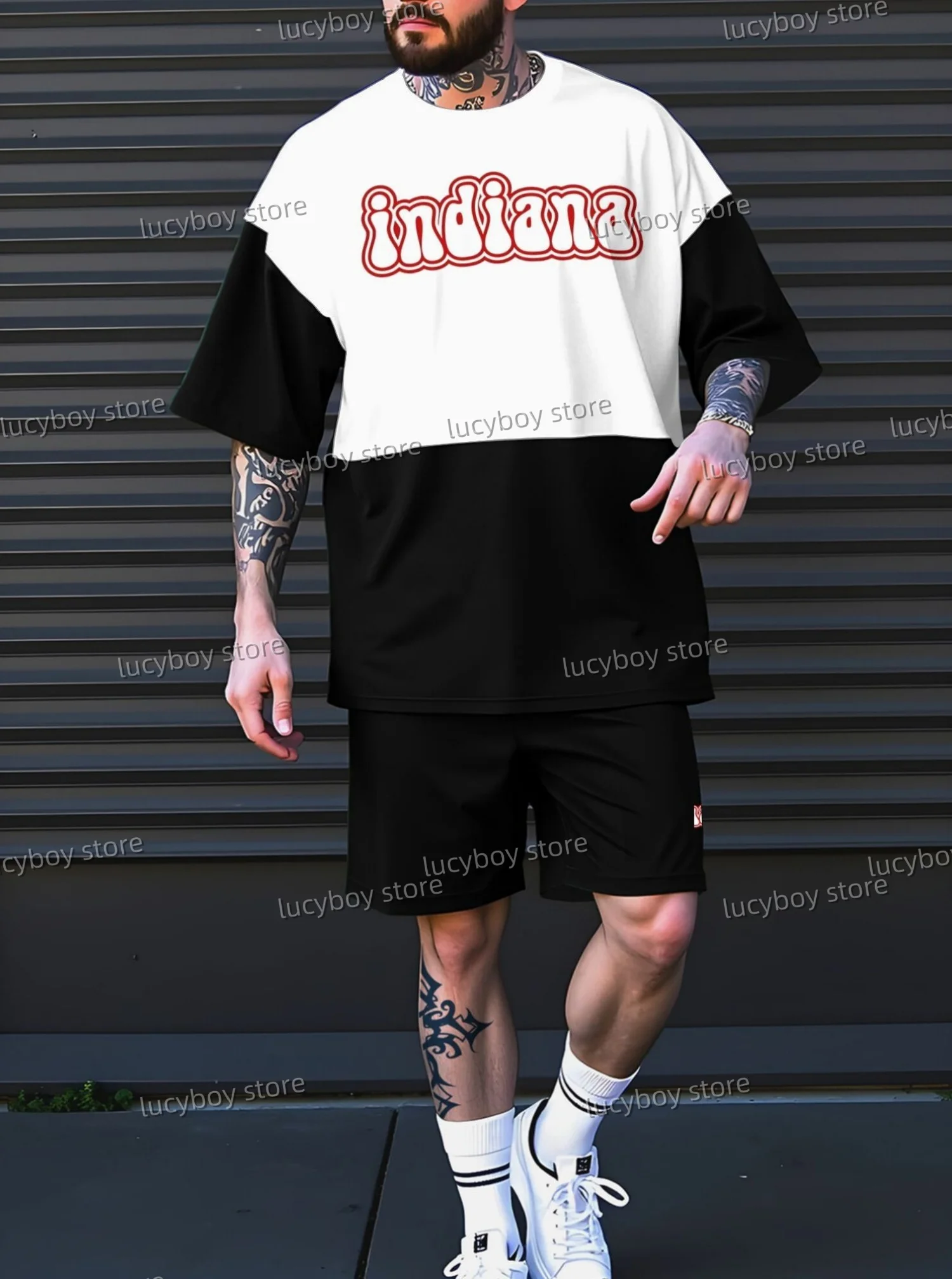 Summer Polyester lightweight Indian Print Men's Short Sleeve T-Shirt Shorts Set Adult Tracksuit Jogging 2 Piece Set
Summer Polyester lightweight Indian Print Men's Short Sleeve T-Shirt Shorts Set Adult Tracksuit Jogging 2 Piece Set