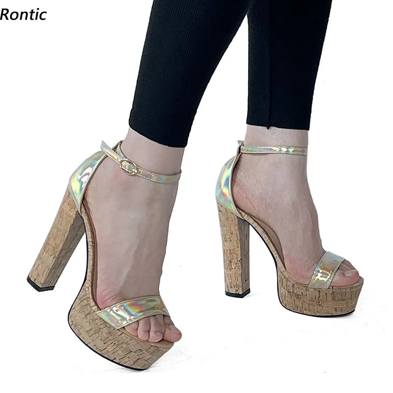 Rontic/женские летние сандалии ручной работы на платформе с ремешком на щиколотке, на высоком каблуке с открытым носком, красивые золотые модельные туфли, размер США 5-20
Rontic/женские летние сандалии ручной работы на платформе с ремешком на щиколотке, на высоком каблуке с открытым носком, красивые золотые модельные туфли, размер США 5-20