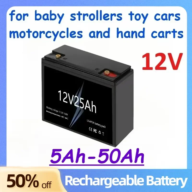 12V 50Ah-20Ah LiFePO4 Lithium-ion Battery for Baby Strollers Toy Cars Motorcycles and Hand Carts Rechargeable Batteries
12V 50Ah-20Ah LiFePO4 Lithium-ion Battery for Baby Strollers Toy Cars Motorcycles and Hand Carts Rechargeable Batteries
