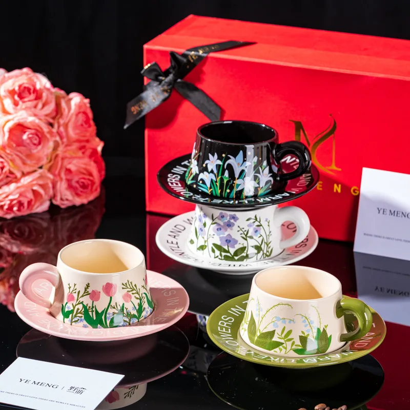 New Coffee High End Ceramic Coffee Cup Gift Set for New Home Marriage Birthday Stainless Steel Cup Body Pattern
New Coffee High End Ceramic Coffee Cup Gift Set for New Home Marriage Birthday Stainless Steel Cup Body Pattern