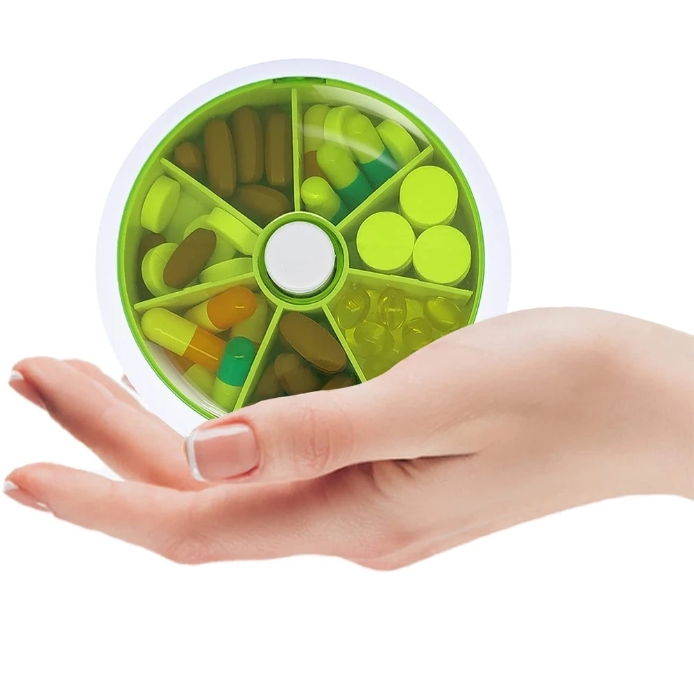 A Week Round Pill Dispenser Plastic Rotatable Classification Portable Storage Box 7 Day Pill Container For Travel Organizer
A Week Round Pill Dispenser Plastic Rotatable Classification Portable Storage Box 7 Day Pill Container For Travel Organizer