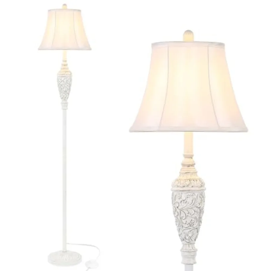 65'' Vintage Floor Lamp for Living Room Traditional Standing Lamp with Carved Resin Base and Feet Switch Classic Farmhouse Tall
65'' Vintage Floor Lamp for Living Room Traditional Standing Lamp with Carved Resin Base and Feet Switch Classic Farmhouse Tall