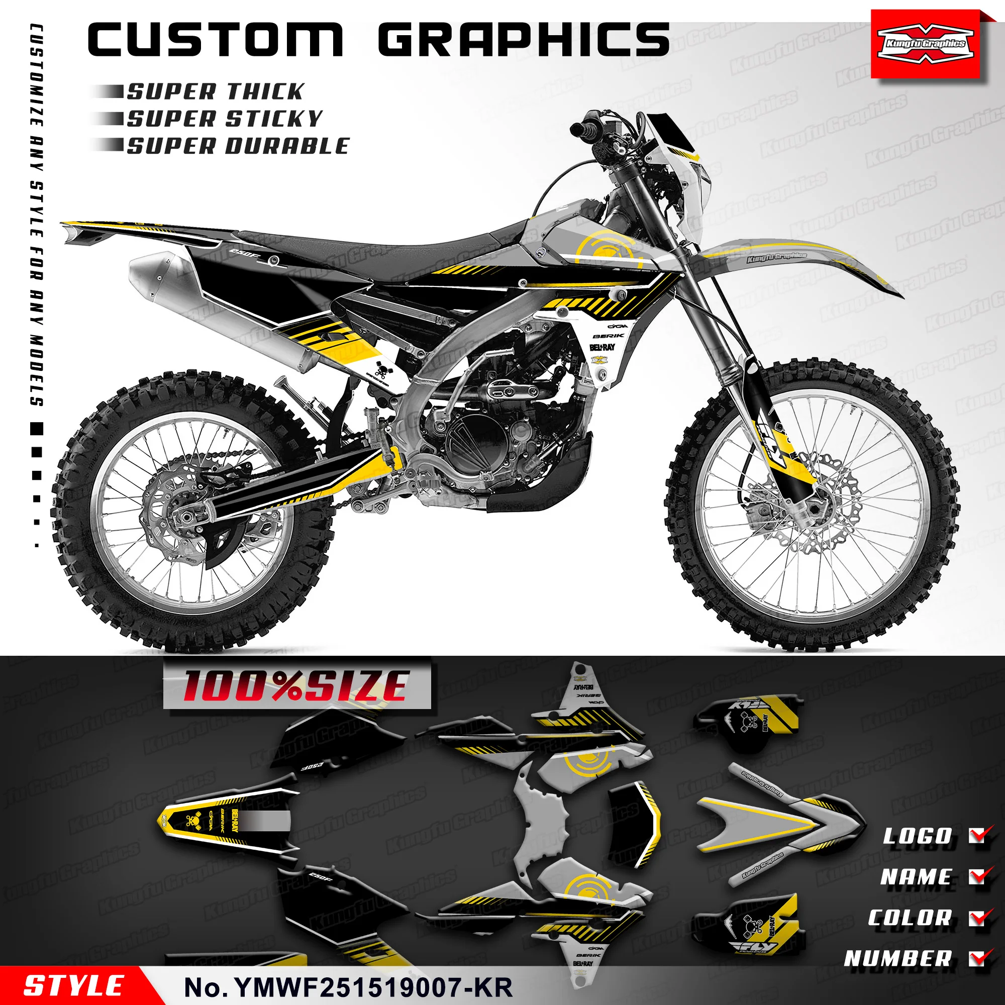KUNGFU GRAPHICS графический комплект наклеек обертка наклейки для мотоцикла для Yamaha WR250F 2015 2016 2017 2018 2019, восстановление
KUNGFU GRAPHICS графический комплект наклеек обертка наклейки для мотоцикла для Yamaha WR250F 2015 2016 2017 2018 2019, восстановление