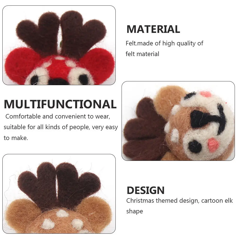 3pcs Wool Felt Brooch Christmas Cartoon Antler Breastpin Diy Clothing Accessory Holiday Party Decor Creative Suit Pin Xmas
3pcs Wool Felt Brooch Christmas Cartoon Antler Breastpin Diy Clothing Accessory Holiday Party Decor Creative Suit Pin Xmas