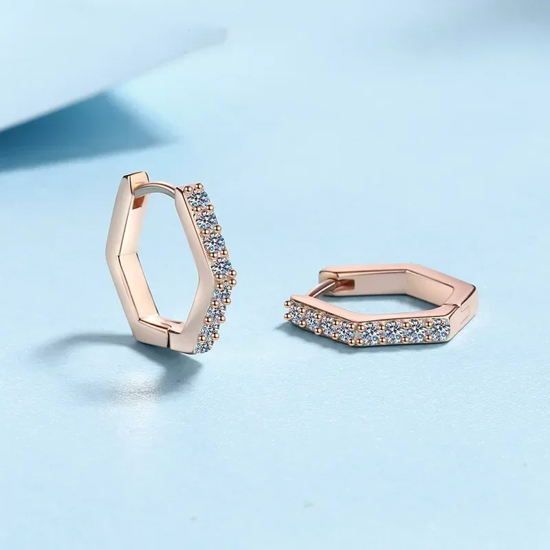 Geometric Hexagonal Moissanite Diamond 0.4 Carat Hoop Earrings, 18K Rose Gold Earring Fine Jewelry Birthday Gift for Women Ins
Geometric Hexagonal Moissanite Diamond 0.4 Carat Hoop Earrings, 18K Rose Gold Earring Fine Jewelry Birthday Gift for Women Ins