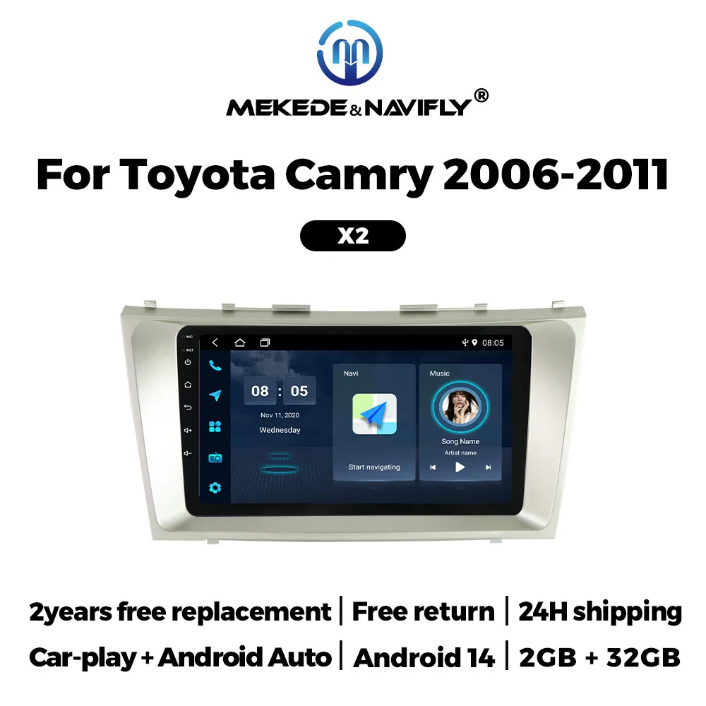 NaviFly 9'' Screen 2 Din Wireless CarPlay Auto Android 14 Car Radio Stereo Video Player BT For Toyota Camry 7 XV 40 50 2006-2011
NaviFly 9'' Screen 2 Din Wireless CarPlay Auto Android 14 Car Radio Stereo Video Player BT For Toyota Camry 7 XV 40 50 2006-2011