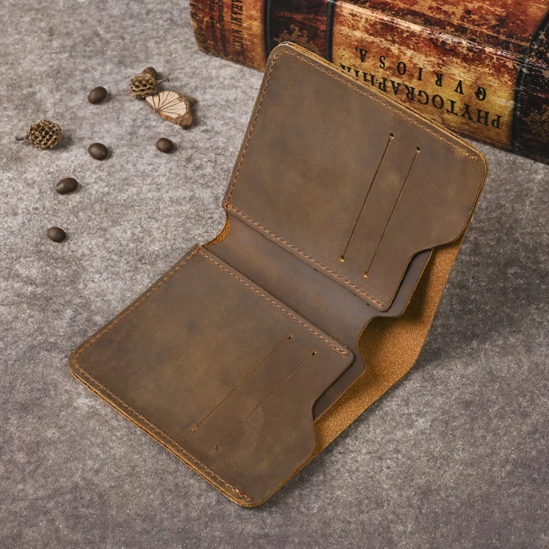 Short Wallet for Men, Genuine Top-Grain Crazy Horse Leather Bifold, Multi-Card ID Holder
Short Wallet for Men, Genuine Top-Grain Crazy Horse Leather Bifold, Multi-Card ID Holder