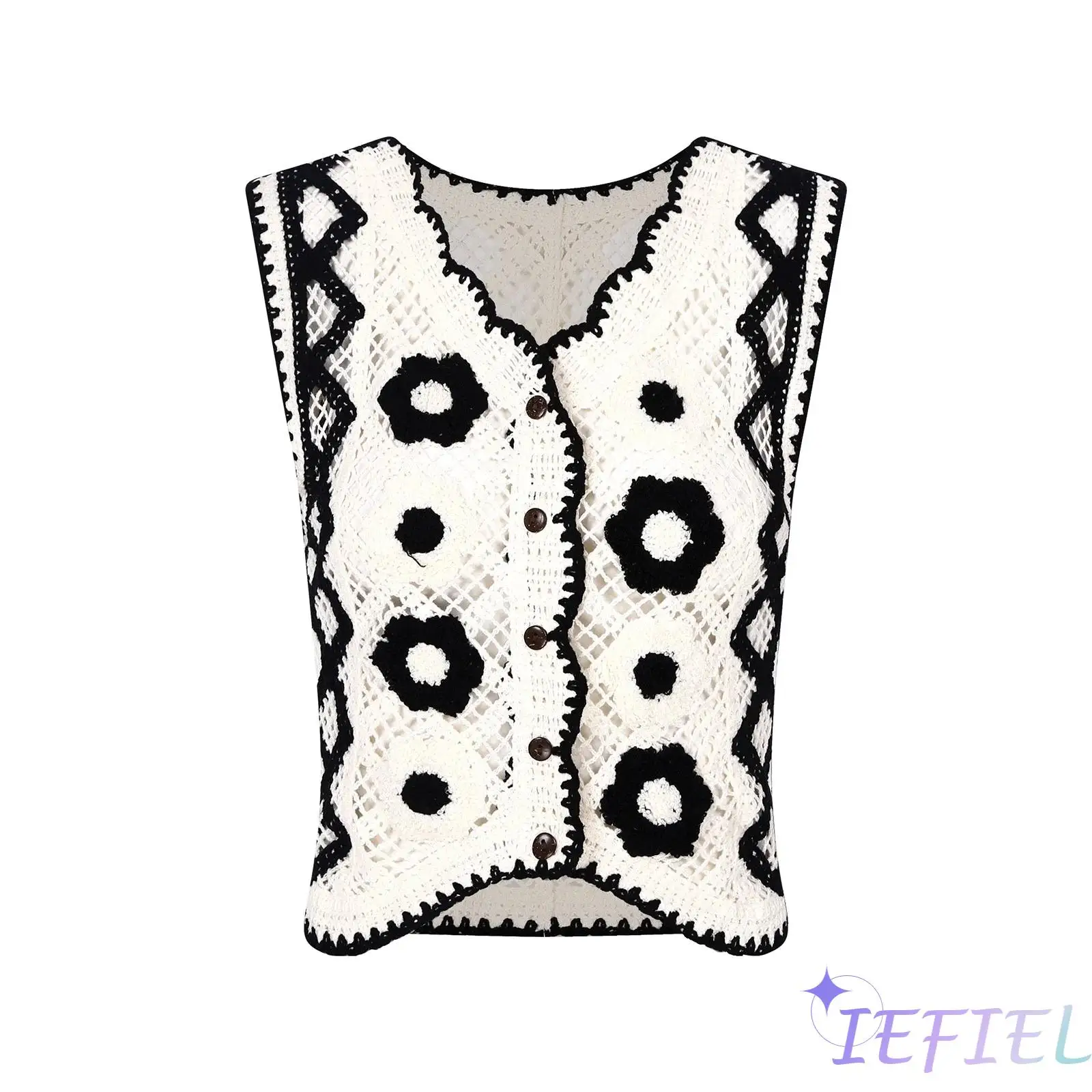 Womens Casual Hollow Out Knitted Vest Flower Pattern V Neck Waistcoat Sleeveless Button Jacket Knitwear Cardigan Wraps Tops
Womens Casual Hollow Out Knitted Vest Flower Pattern V Neck Waistcoat Sleeveless Button Jacket Knitwear Cardigan Wraps Tops