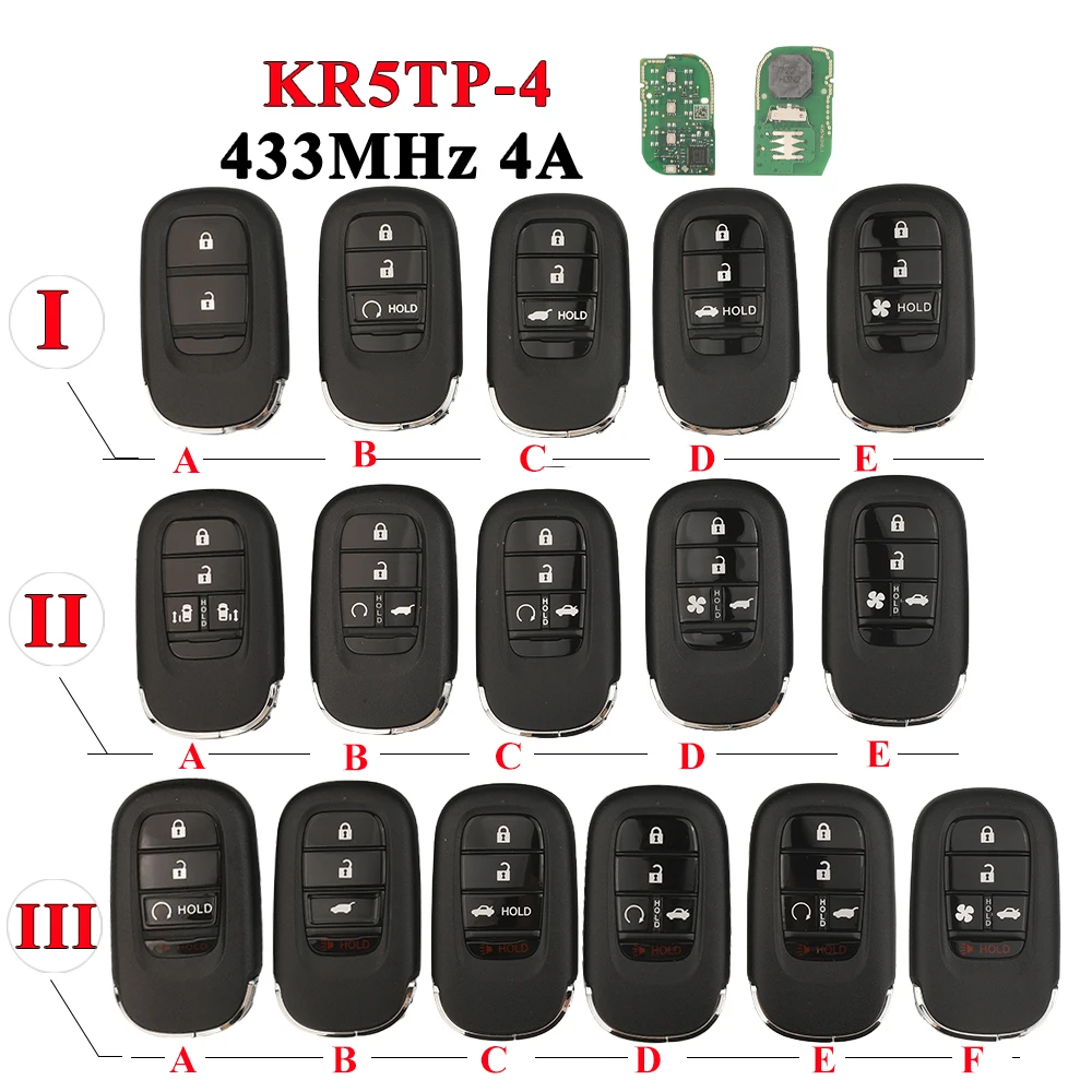 JYQ Keyless Go KR5TP-4 433MHz 4A Chip Smart Remote Car Key Fob for Honda Accord Pilot HR-V CR-V Civic 2022- 2025 Odssey 2026
JYQ Keyless Go KR5TP-4 433MHz 4A Chip Smart Remote Car Key Fob for Honda Accord Pilot HR-V CR-V Civic 2022- 2025 Odssey 2026
