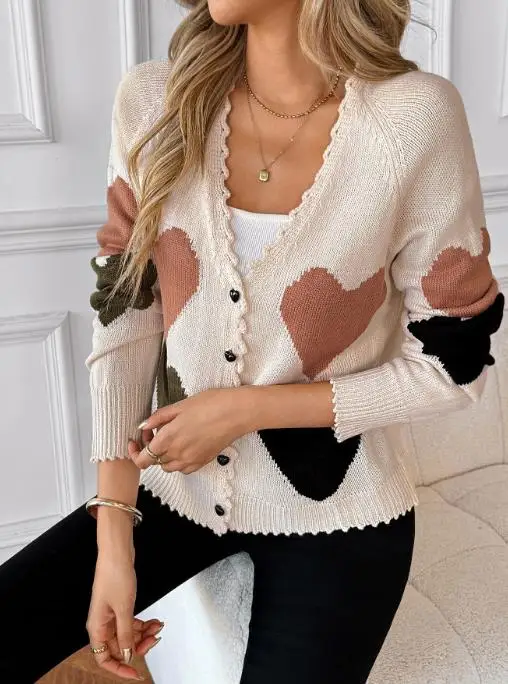 Милое и милое женское вязаное пальто с v-образным вырезом и вышивкой, осенняя новая коллекция, женское однобортное вязаное короткое пальто
Милое и милое женское вязаное пальто с v-образным вырезом и вышивкой, осенняя новая коллекция, женское однобортное вязаное короткое пальто