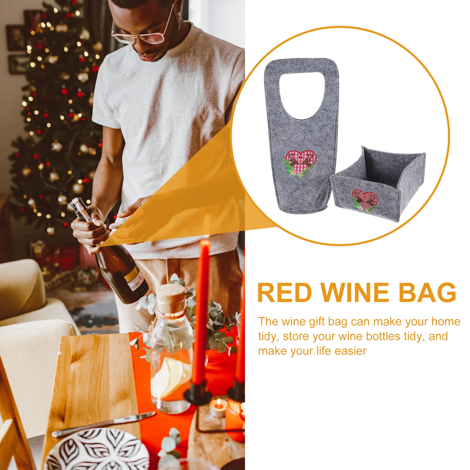 1 set Christmas Fabric Decorations Gift Reusable Beer Bag Dark Grey Portable Bottle Holder Practical Bag Holiday
1 set Christmas Fabric Decorations Gift Reusable Beer Bag Dark Grey Portable Bottle Holder Practical Bag Holiday