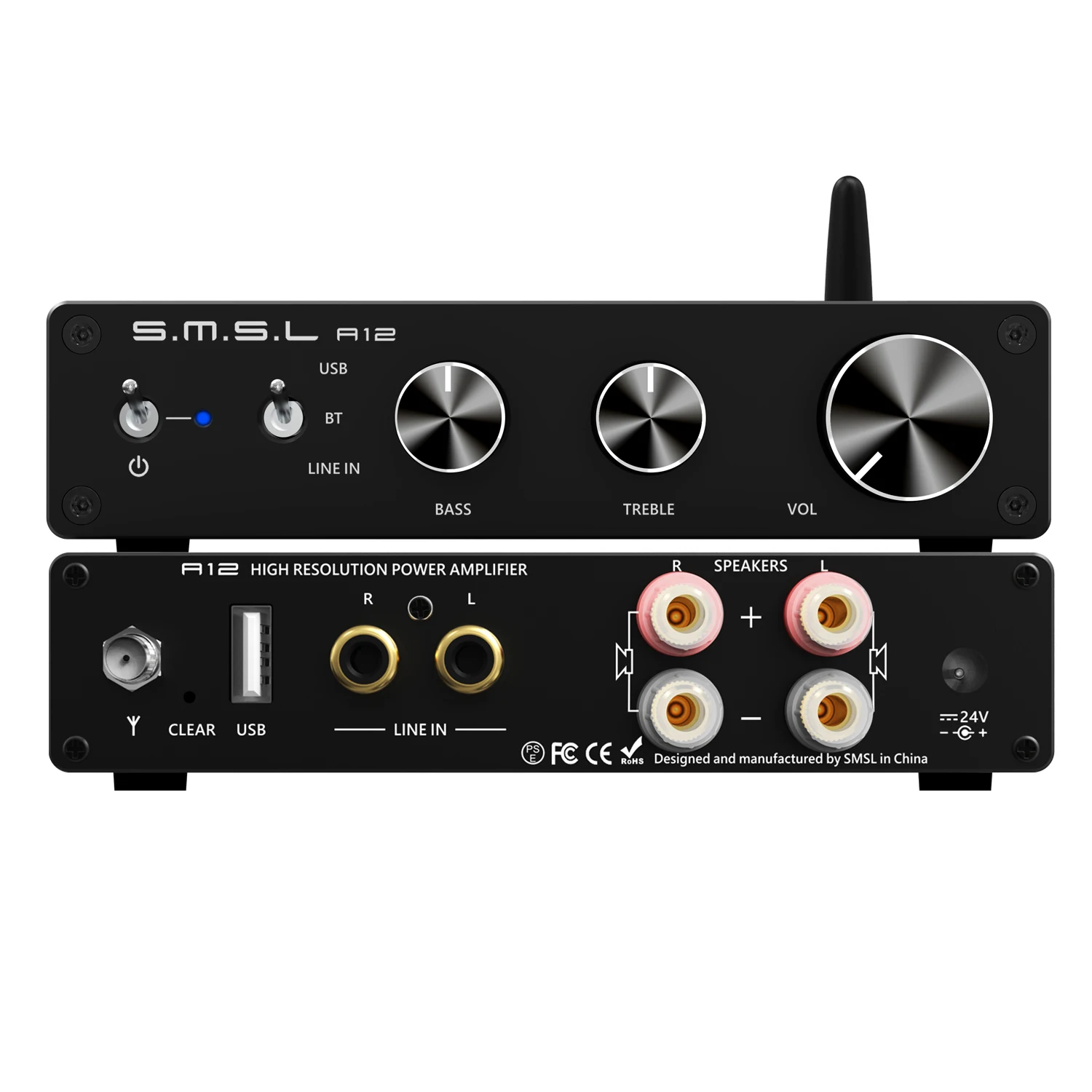 S.M.S.L A12 Stereo Audio Amplifier Bluetooth 5.0, Mini HiFi Class D Integrated 2 Channel Power Amp for Home Speakers TV with Bas
S.M.S.L A12 Stereo Audio Amplifier Bluetooth 5.0, Mini HiFi Class D Integrated 2 Channel Power Amp for Home Speakers TV with Bas