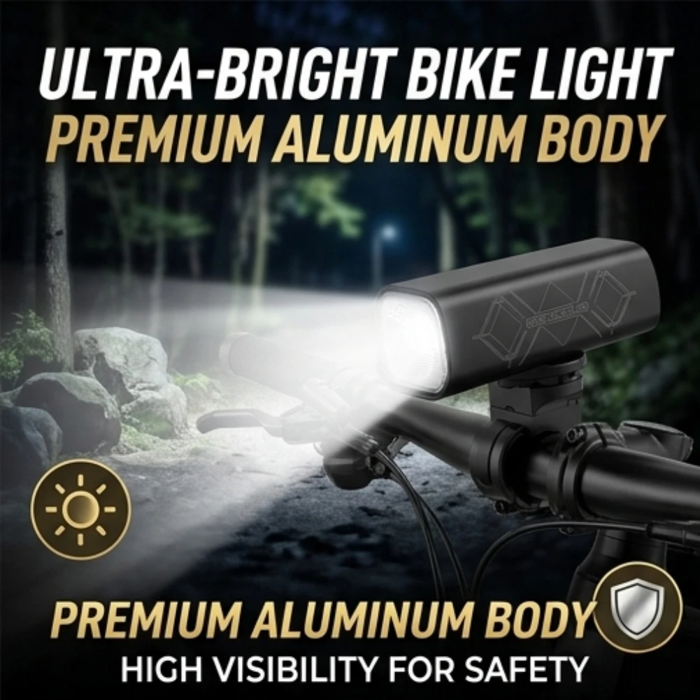 Bicycle Front Light Super Bright Aluminum Alloy MTB Road Bike Headlight Waterproof USB Rechargeable Cycling Safety LED Lamp
Bicycle Front Light Super Bright Aluminum Alloy MTB Road Bike Headlight Waterproof USB Rechargeable Cycling Safety LED Lamp